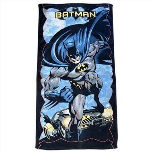 Vintage Batman DC Comics Beach Towel 30" x 54" Soft Terrycloth Superhero Printed